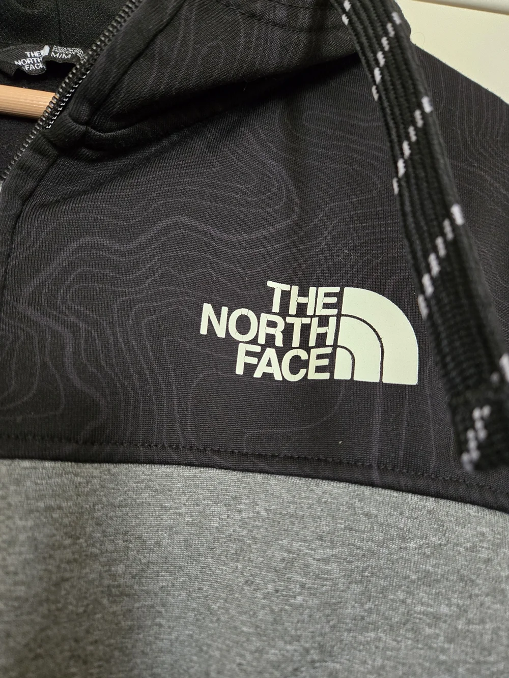 The North Face Black & Gray Two-Tone Hooded Zip Sweatshirt Jacket